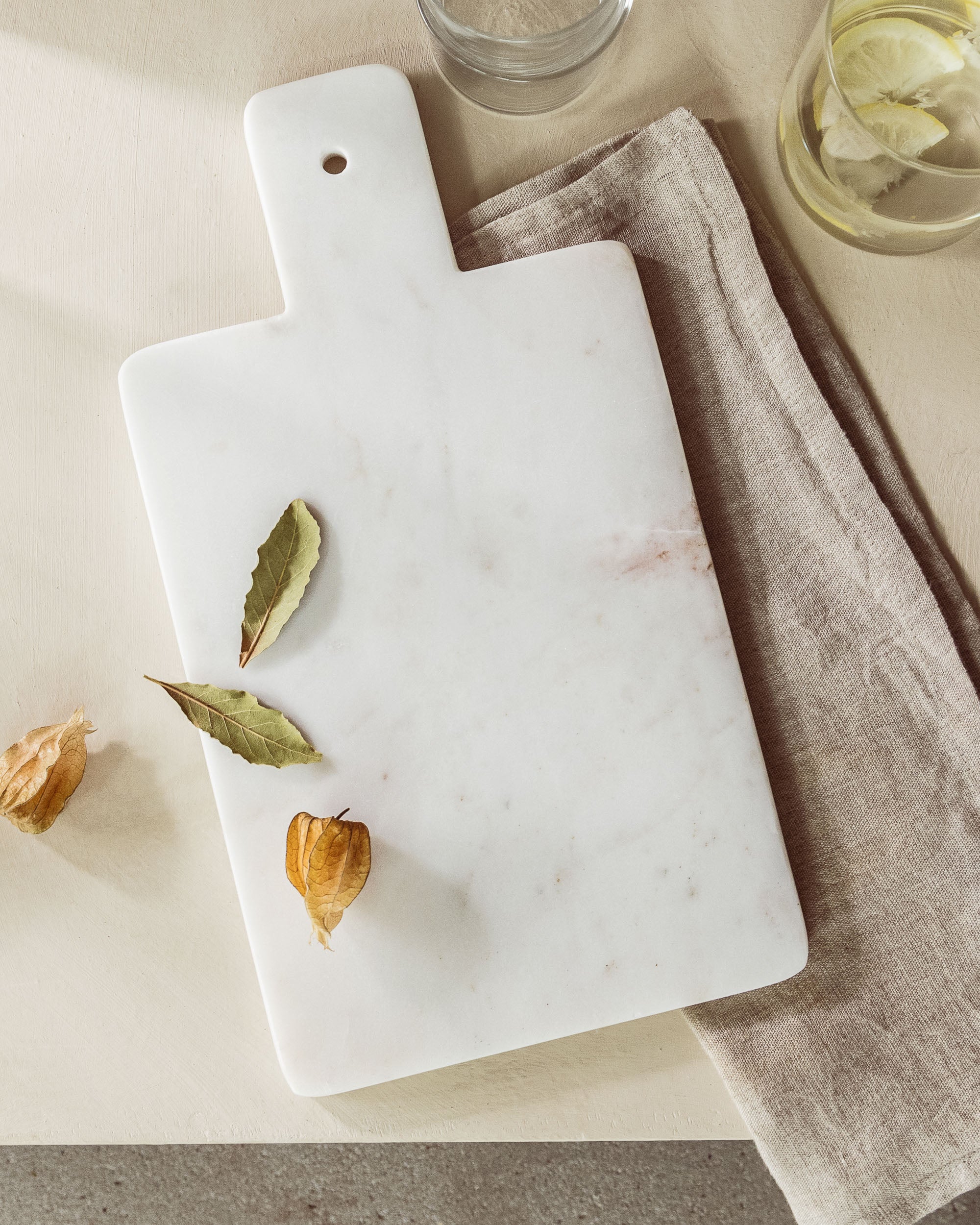 Serving Plate/Cutting Board - White Marble