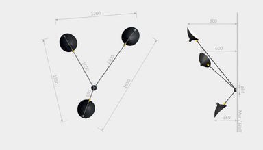 Sconce "Spider" 3 still arms - The Design Part