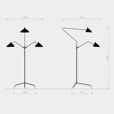 Standing lamp 3 arms - The Design Part