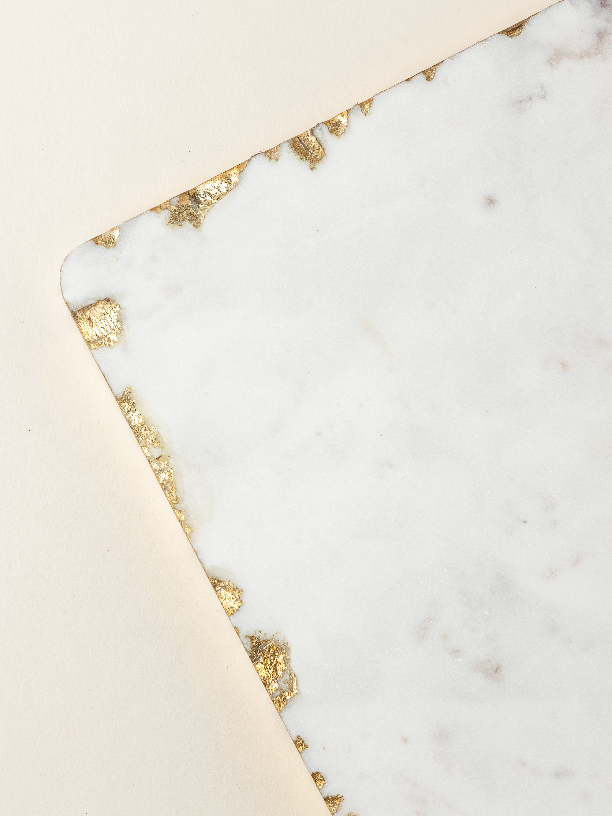 Serving Plate White Marble / Gold Foil