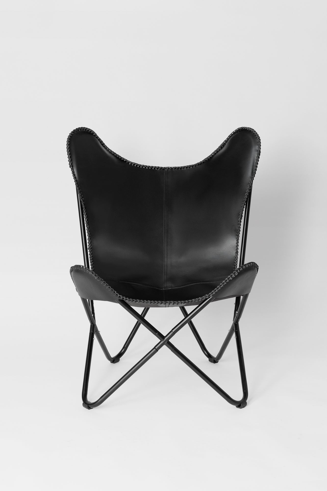 Lena Chair- Black Leather - Butterfly Chair